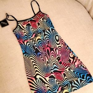Zaful see through trippy mini dress size L